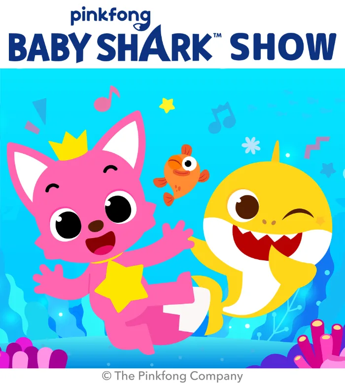 ピンキッツとベイビーシャークのキャラクターイラスト